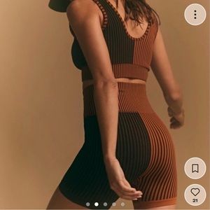 Free People - Movement Mixed Stripe Biker Shorts High Waisted 
Size Medium/Large